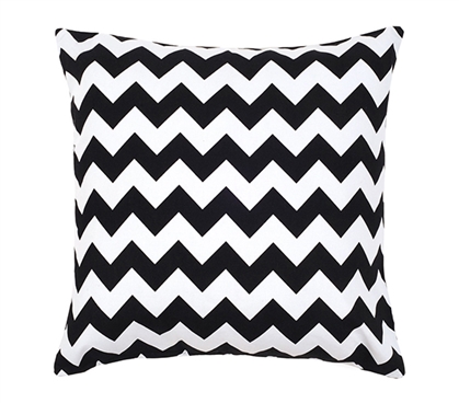 Chevron Black Dorm Throw Pillow Cover