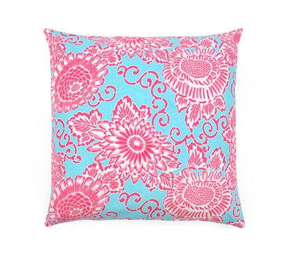 Spring Bloom Aqua Dorm Throw Pillow Cover