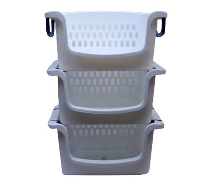Essential For Dorms - Stackable Carry Bins (Set of 3) - Great For Laundry In College