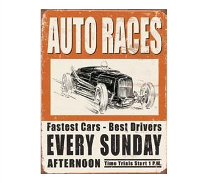 Racing Tin Signs - Auto Races Tin Sign - Decor Form Dorm Walls