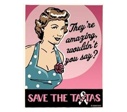 Buy College Supplies - Save The TaTas Tin Sign - Decorate Your Dorm Room