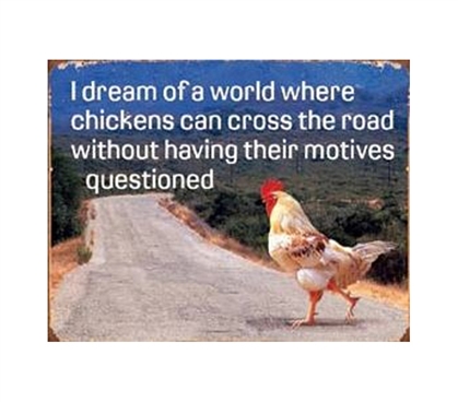 Buy Dorm Products - Chicken Cross The Road Tin Sign - Shop For College Students