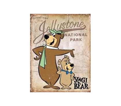 Tin Signs For College Dorms - Jellystone Yogi Bear Tin Sign - Decor For Dorms
