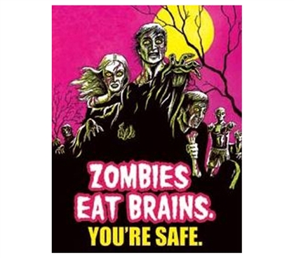 Buy Dorm Stuff - Zombies Eat Brains Tin Sign - Best Dorm Items