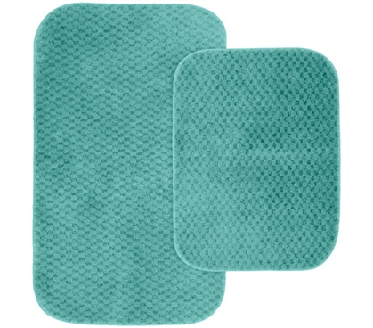 Pin Dot Bath Mat Set - Teal (2 Piece Set) Dorm Necessities College Supplies