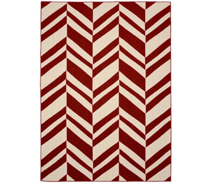 Arrow Dorm Rug - Crimson and Ivory 5' x 7' Dorm Room Decorations Dorm Room Decor