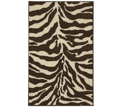 Safari Dorm Rug - Brown and Ivory