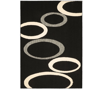 Soho Dorm Rug - Black and Ivory - 5' x 7'