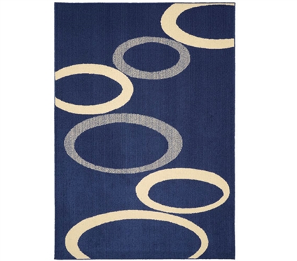 Soho Dorm Rug - Indigo and Ivory - 5' x 7'