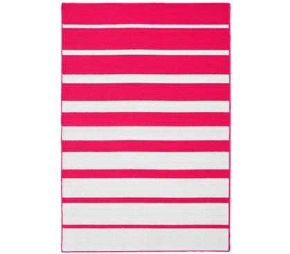 Stair Steps College Rug - Pink and White - 5' x 7.5' College Supplies Dorm Room Decorations