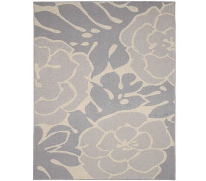 Valencia Dorm Rug - Silver and Ivory - 5' x 7'