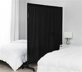 Unique Dorm Furniture Don't Look At Me Essential College Expandable Privacy Room Divider Black Frame with Casters