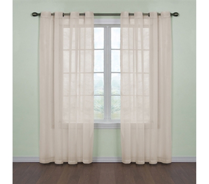 Elegant Look For Dorm Room - Fresh Scent College Curtains - Ivory - Dorm Decorations