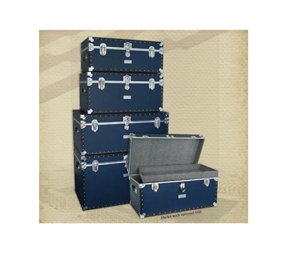 Seward Classic Style Dorm Room Trunk Collection - Navy Blue