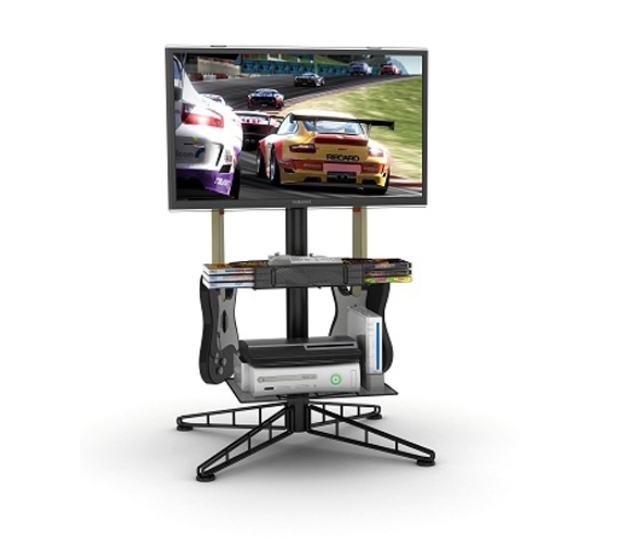 Spyder TV & Gaming Stand - Black Video Games Organizer Accessories Game  Tower
