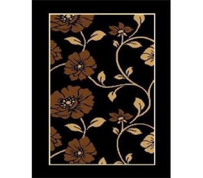 Chocolate Floral Vines Dorm Room Rug Dorm room products