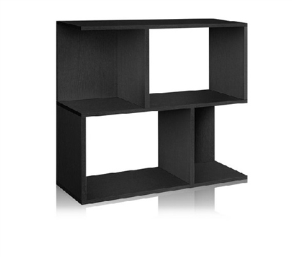 Double Stack Bookshelf Black- Way Basics Dorm - Useful Dorm Storage Space