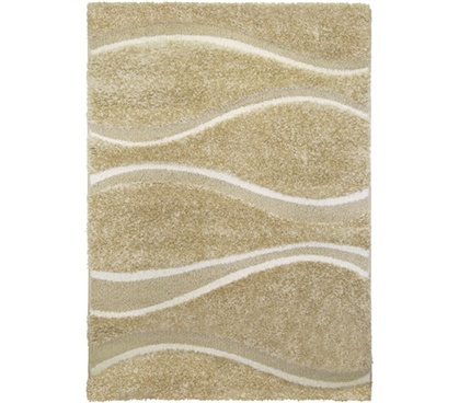 Decorate Your Dorm - Tranquil College Rug - Beige and Cream - Adds Comfort To Dorm Floor