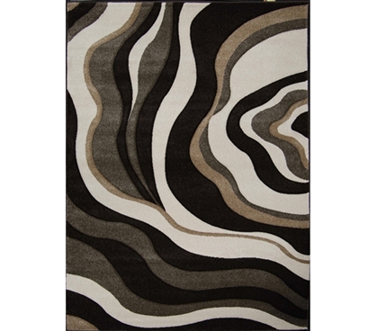 Completes Your College Decor - Verano College Rug - Dark Brown - Great Dorm Room Decoration