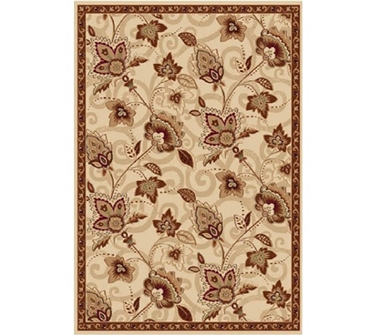 Chelsea Dorm Rug - Ivory and Gold Dorm Necessities Dorm Area Rug