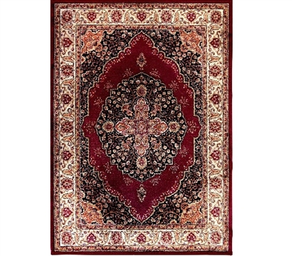Victorian Ivory Dorm Rug - Ivory and Red Dorm Essentials Dorm Room Decorations