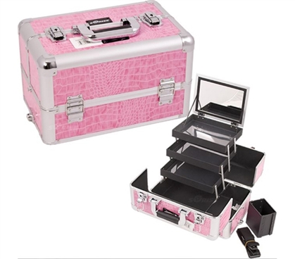 College Girl Cosmetic Case - Pink Croc Pro - Great-Looking Dorm Organizer