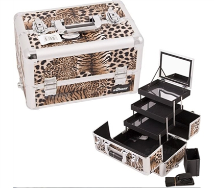 College Girl Cosmetic Case - Leopard Brown Pro - Great Look And Function