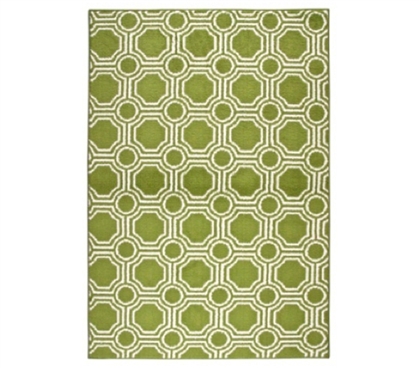 Mosaic Circle College Rug - Grasshopper Green and White - Decorate With Rugs