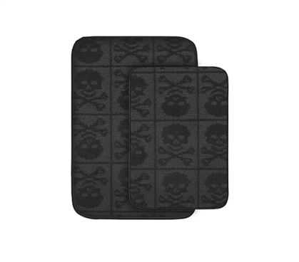 Add Cool Skulls - Skulls Bath Mats - 2-Piece Set - Decor For Dorms