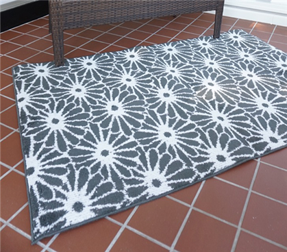 Floral Dorm Rug Neutral Gray College Decor Ideas for Girls Soft College Carpet Ideas