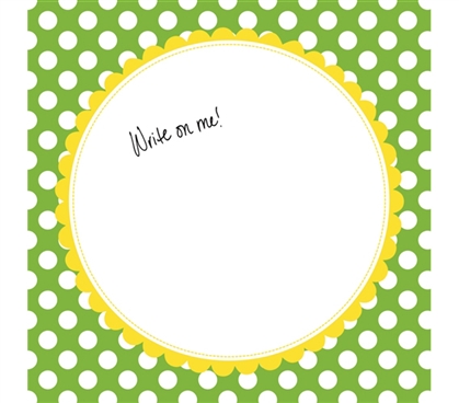 Graduation Gift Idea for Girls - Canvas Kudos - Signable Wall Canvas - Scallop Circle Light Green And Yellow