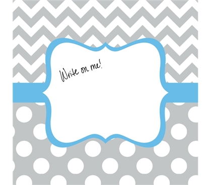 College Decor - Canvas Kudos - Signable Wall Canvas - Whimsical Gray And Light Blue