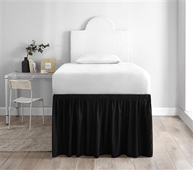 Soft Microfiber Twin XL Bed Skirt Options Individual Black College Bed Skirt Panel