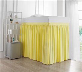 Choose Your College Bed Skirt Panel Amount Limelight Yellow Twin XL Bed Skirt Panels with Ties
