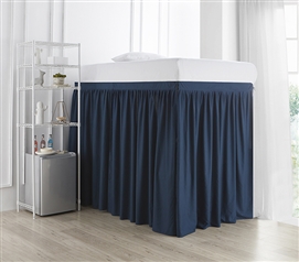 Machine Washable Microfiber College Bed Skirt Panel with Easy to Use Ties for Raised Dorm Beds