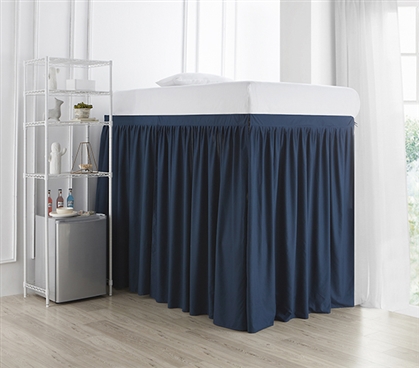 Machine Washable Microfiber College Bed Skirt Panel with Easy to Use Ties for Raised Dorm Beds