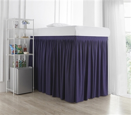 Dark Purple Bedskirt for Bunk Beds Lofted College Bed Lofted Dorm Bed Ideas curtain bed skirt