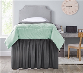30" Drop Bed Skirt Panel Twin Extra Long Dorm Bedding Accessories Black Dust Ruffle