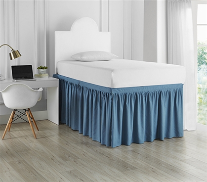 Blue Dust Ruffle Twin XL Dorm Bed Dimensions Extra Long Twin Extended Bed Skirt Panel Set