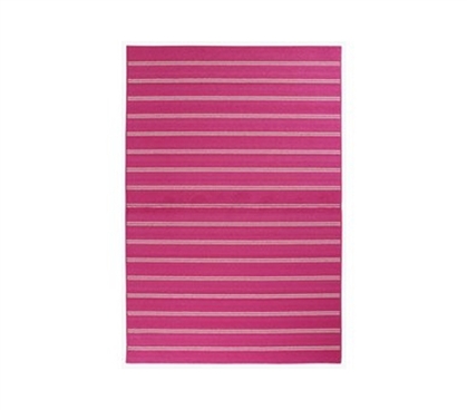 Pink Will Liven Things Up - Classic Stripes College Rug - Pink - Enhance Dorm Decor