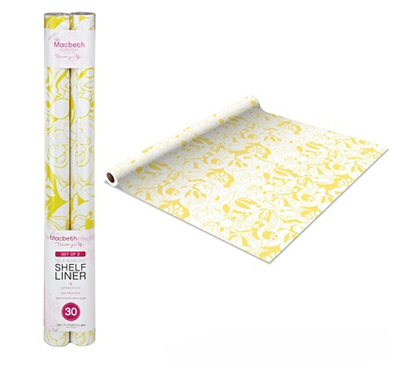 Self Adhesive Shelf Liner - Sketched Yellow Floral - Decorate Dorm Walls