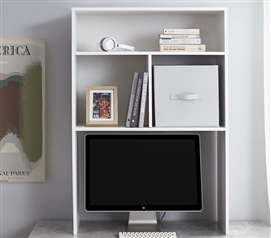 Sturdy College Desk Furniture Easy to Assemble Extra Depth Bookshelf for Extra Dorm Room Storage