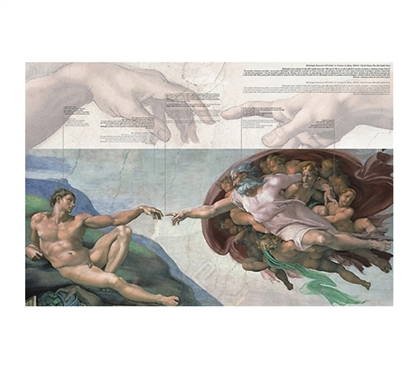 Fancy Painting Style of Creation of Adam - Michelangelo Poster for College Walls