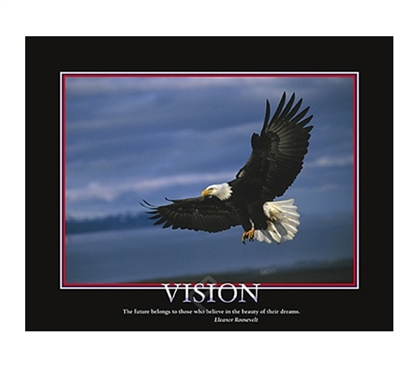Vision Inspirational College Dorm Poster super fly eagle inspires you to keep your vision in this dorm room poster