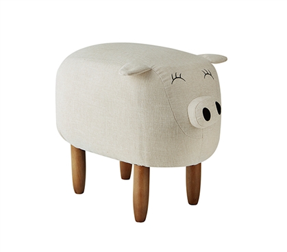 Suzie - Ivory Big Pig - Dorm Room Seating Stool