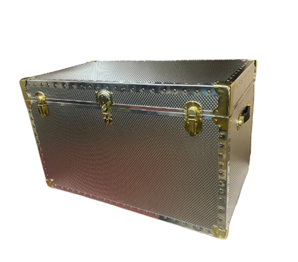 Embossed Steel Trunk with Brass Hardware - USA Made