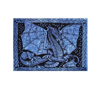Fierce Blue Dragon Tapestry