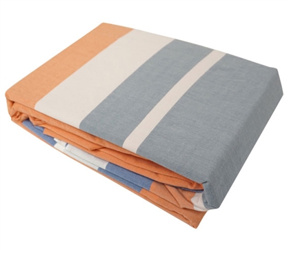 Machine Washable Extra Long Twin Dorm Sheets Blue and Orange XL Twin Sheet Set