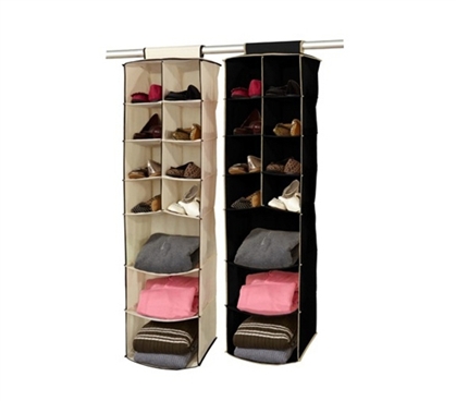 Closet Organization Must Have - 3 Shelf / 8 Pocket Closet Organizer (Black / Cream)