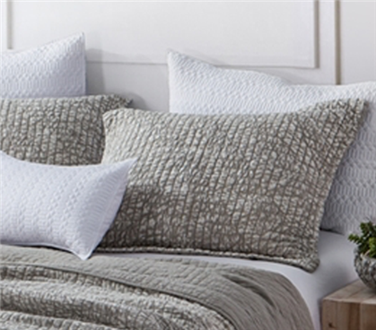 Unique Greige College Bedding Ideas 100% Cotton College Pillow Sham with Textured Design